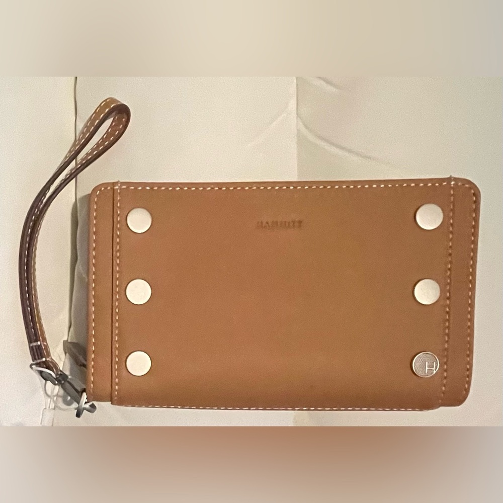 Hammitt Oak Edge/tan leather wallet/wristlet EEUC